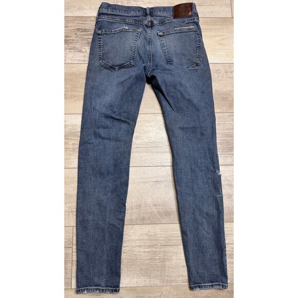 Abercrombie & Fitch Light Wash Ripped Jeans Athletic Flex Super Skinny 28x30 - Picture 3 of 4